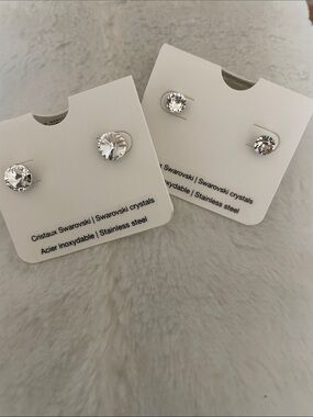 ⭐️HOST PICK⭐️ Authentic SWAROVSKI  Clear Crystal Round Stud Earrings -  NWT